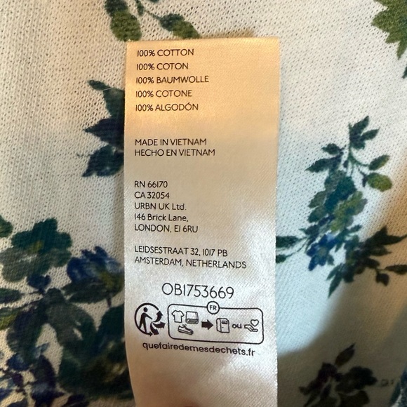 We The Free Green Floral You And Me Oversized Cotton Tee Size Medium - Picture 7 of 8